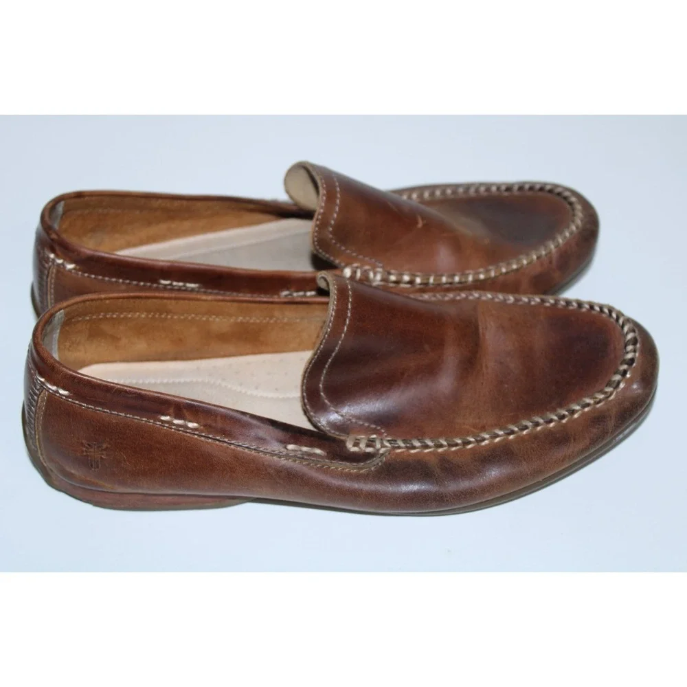 Frye Men's Size US 9.5 Brown Leather Lewis Venetian Loafers
